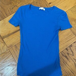 Hashttag blue short sleeve shirt. Size small